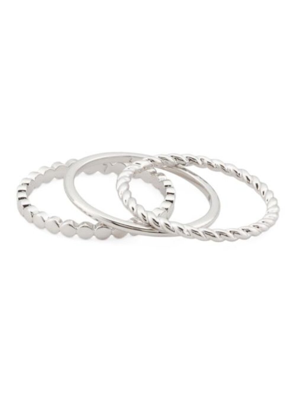 ANA LUISA 3pc Silver Adrianna Ring Set